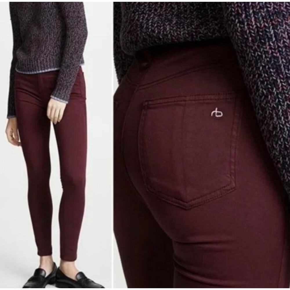 Rag & Bone Skinny Jeans In Burgandy sz 29 (28 x 32 )